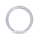 Gabriel & Co. 14k White Gold Victorian Curved Wedding Band photo 2