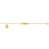 14K Yellow Youth Identification 4.5 Bracelet with Angel Charm photo 2