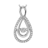 Gems One Silver (SLV 995) & Diamonds Stunning Neckwear Pendant - 1/10 ctw photo