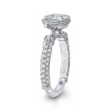 Shah Luxury 14K White Gold Emerald Cut Diamond Vintage Engagement Ring (Semi-Mount) photo 3