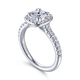 Gabriel & Co. 14k White Gold Contemporary Halo Engagement Ring photo 3