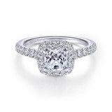 Gabriel & Co. 14k White Gold Contemporary Halo Engagement Ring photo