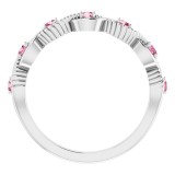 14K White Pink Tourmaline Stackable Ring photo 2