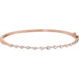 14K Rose 1 CTW Diamond Bangle Bracelet photo
