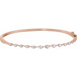 14K Rose 1 CTW Diamond Bangle Bracelet photo