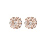 Henri Daussi 14k Rose Gold Diamond Stud Earrings photo