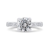 Shah Luxury 14K White Gold Diamond Engagement Ring (Semi-Mount) photo