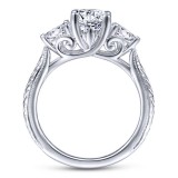 Gabriel & Co. 14k White Gold Art Deco Straight Engagement Ring photo 2