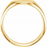 14K Yellow 11x9 mm Oval Signet Ring photo 2