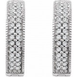 14K White 1/4 CTW Diamond Hoop Earrings photo 2