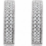 14K White 1/4 CTW Diamond Hoop Earrings photo 2