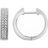 14K White 1/4 CTW Diamond Hoop Earrings photo