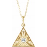 14K Yellow 1/10 CTW Diamond Eye of Providence 16-18 Necklace photo