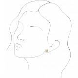 14K Yellow Single Initial M Earring photo 3