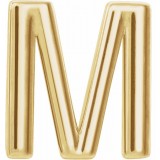 14K Yellow Single Initial M Earring photo