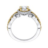 Shah Luxury 14K Two-Tone Gold Round Diamond Halo Engagement Ring (Semi-Mount) photo 4
