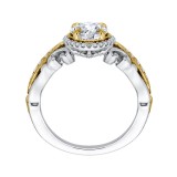 Shah Luxury 14K Two-Tone Gold Round Diamond Halo Engagement Ring (Semi-Mount) photo 4