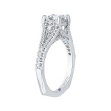 Shah Luxury Split Shank Cushion Cut Diamond Engagement Ring In 14K White Gold (Semi-Mount) photo 2