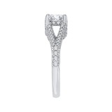 Shah Luxury Split Shank Cushion Cut Diamond Engagement Ring In 14K White Gold (Semi-Mount) photo 3