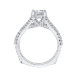 Shah Luxury Split Shank Cushion Cut Diamond Engagement Ring In 14K White Gold (Semi-Mount) photo 4