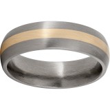 Titanium Domed Band with a 2mm 14K Yellow Gold Inlay and Satin Finish photo