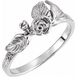 14K White Floral-Inspired Ring photo