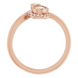 14K Rose 1/2 CTW Diamond Bezel-Set Bypass Ring photo 2