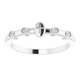 14K White .06 CTW Diamond Stackable Cross Ring photo 3