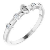 14K White .06 CTW Diamond Stackable Cross Ring photo