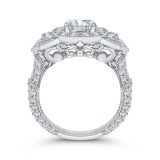 Shah Luxury 14K White Gold Cushion Diamond Halo Engagement Ring (Semi-Mount) photo 4