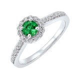 Gems One 14Kt White Gold Diamond (1/3Ctw) & Emerald (1/3 Ctw) Ring photo