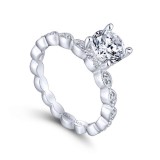 Gabriel & Co. 14k White Gold Victorian Straight Engagement Ring photo 3