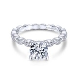 Gabriel & Co. 14k White Gold Victorian Straight Engagement Ring photo