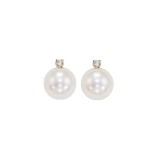 Gems One 14Kt White Gold Diamond (1/20Ctw) & Pearl (1 Ctw) Earring photo
