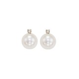 Gems One 14Kt White Gold Diamond (1/20Ctw) & Pearl (1 Ctw) Earring photo