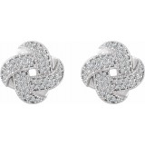 14K White 1/3 CTW Diamond Knot Earrings photo 2