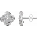 14K White 1/3 CTW Diamond Knot Earrings photo