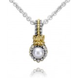 Vahan 14k Gold & Sterling Silver White Pearl Pendant photo