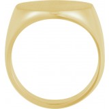 10K Yellow 18 mm Round Signet Ring photo 2