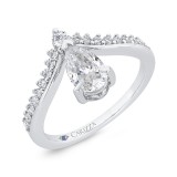Shah Luxury 14K White Gold Pear Diamond Engagement Ring (Semi-Mount) photo 2
