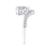 Shah Luxury 14K White Gold Pear Diamond Engagement Ring (Semi-Mount) photo 3