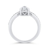 Shah Luxury 14K White Gold Pear Diamond Engagement Ring (Semi-Mount) photo 4