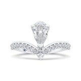 Shah Luxury 14K White Gold Pear Diamond Engagement Ring (Semi-Mount) photo