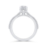 Shah Luxury Emerald Diamond Engagement Ring In 14K White Gold with Split Shank (Semi-Mount) photo 4