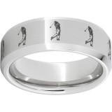 Serinium Beveled Edge Band with Golfer Laser Engraving photo