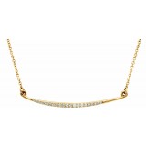 14K Yellow 1/8 CTW Diamond Curved Bar 16 Necklace photo