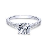 Gabriel & Co. 14k White Gold Contemporary Straight Engagement Ring photo