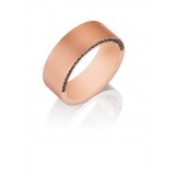 Henri Daussi 8mm Men's Wedding Band MB10-2 18k Gold Rose 0.40 Ctw. photo 2