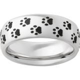 Serinium Domed Band with Cougar Tracks Laser Engraving photo