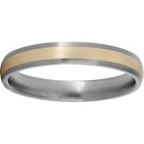 Titanium Domed Band with a 2mm 14K Yellow Gold Inlay and Satin Finish photo